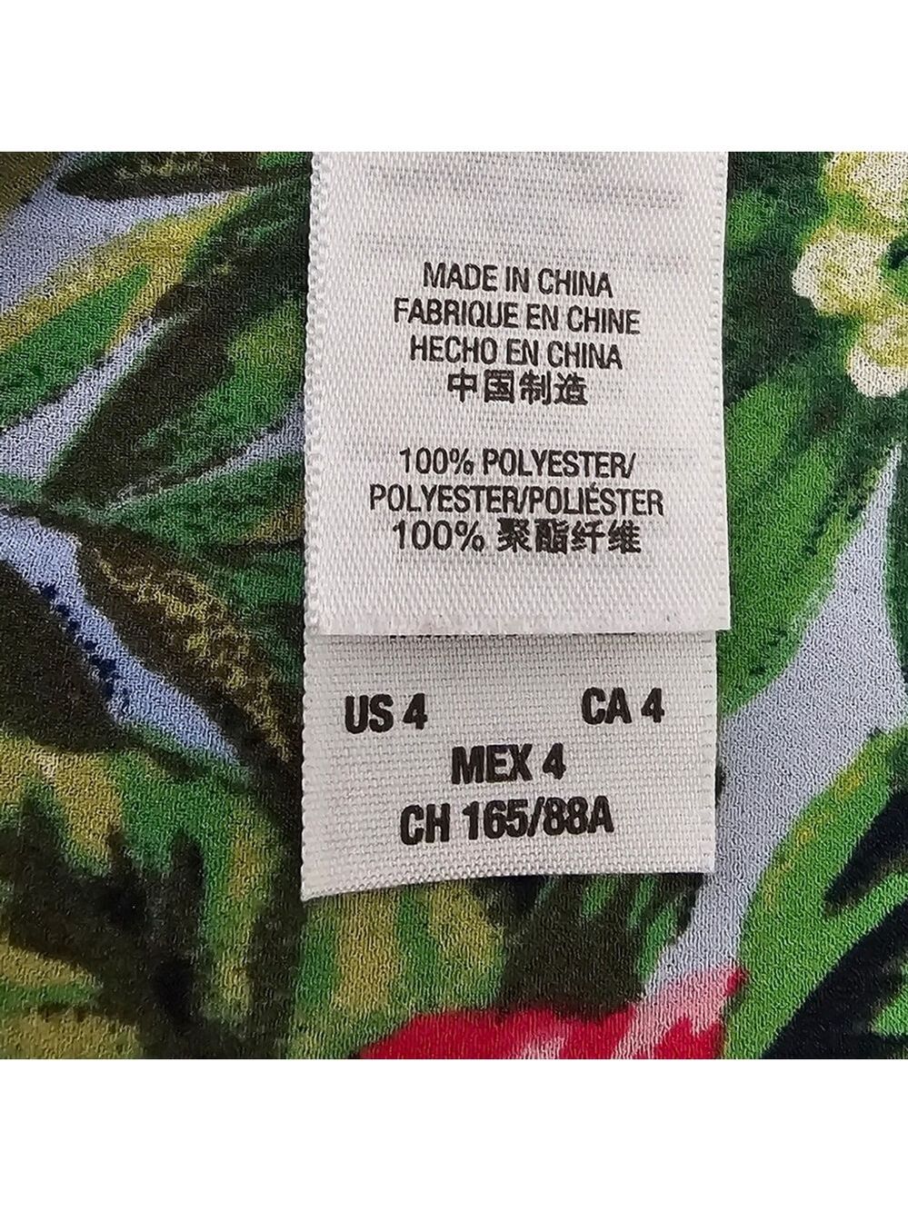 Juicy Couture Paradise Blue Sleeveless Hawaiian Floral Mini Dress Sz 4 - Picture 13 of 14